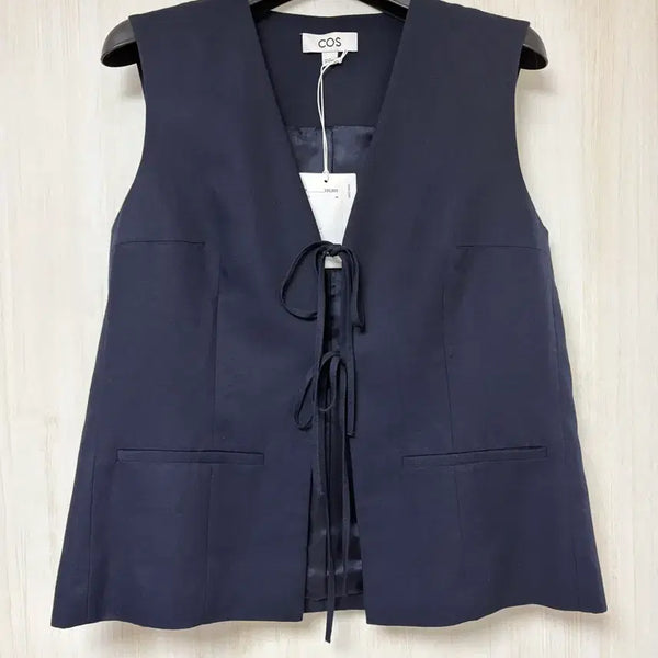 [BUNJANG] COS Navy Ribbon Vest / COS 네이비 리본 베스트