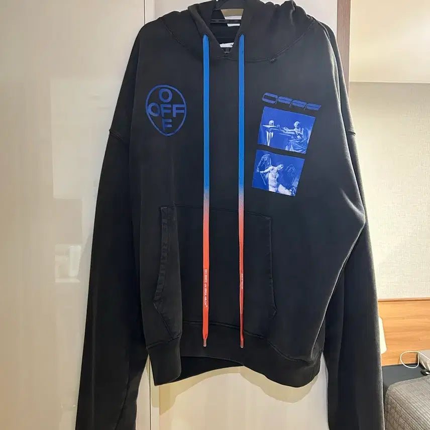 [BUNJANG] Off-White Black Oversized Graphic Hoodie XL / 오프화이트 블랙 오버사이즈 그래픽 후드티 XL사이즈