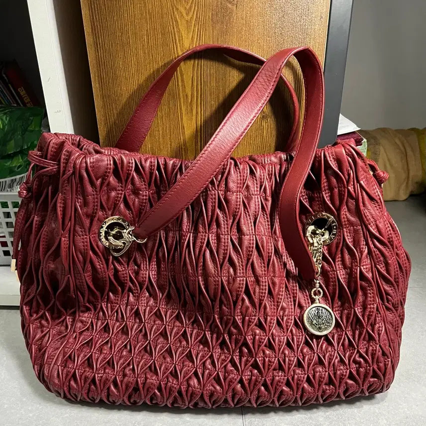 [BUNJANG] Bvlgari Shirring Tote Bag Shoulder Bag Ruby Bag / 불가리 셔링 토트백 숄더백 루비백