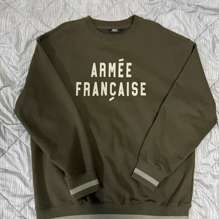 [BUNJANG] KANEITEI Armee Francaise Sweatshirt Khaki / [카네이테이] ARMEE FRANCAISE 맨투맨 카키