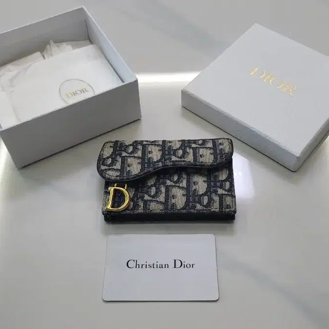 [BUNJANG] Dior Saddle Flap Card Holder Blue Dior Oblique Jacquard / [A+급]  디올 새들 플랩 카드 홀더 블루 디올 오블리크 자카드