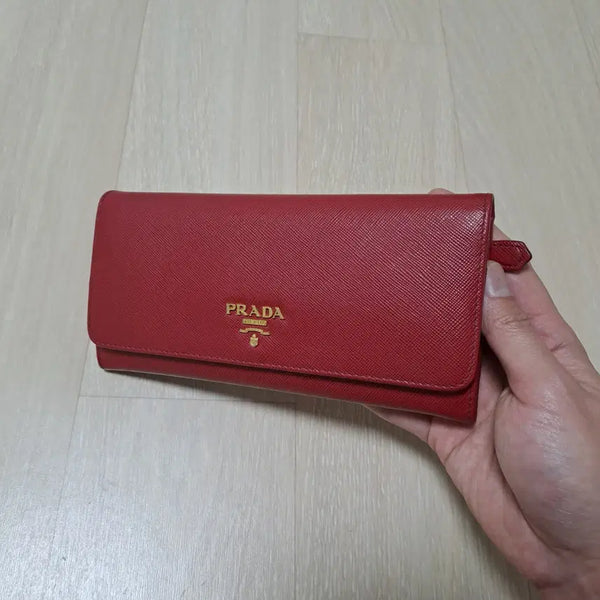 [BUNJANG] Prada Saffiano Leather Long Wallet Red / [100%/정품] 프라다 사피아노 레더 장지갑 레드
