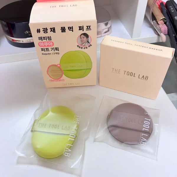 [BUNJANG] The Tool Lab Happyrim Water-Infused Puff Set (2 types) / [새상품] 더툴랩 해피림 광채 물먹 퍼프 2종