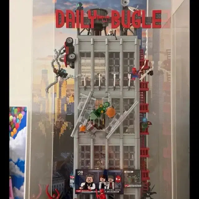 [BUNJANG] LEGO Marvel Spider-Man Daily Bugle Set with Case and Custom Figures / 레고 마블 스파이더맨 데일리 뷰글 + 케이스 + 피규어 커스텀