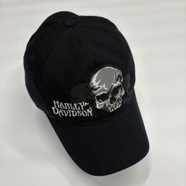 [BUNJANG] Harley Davidson Skull Embroidery Black Ball Cap / Harley Davidson 할리데이비슨 스컬 자수 블랙 볼캡 모자