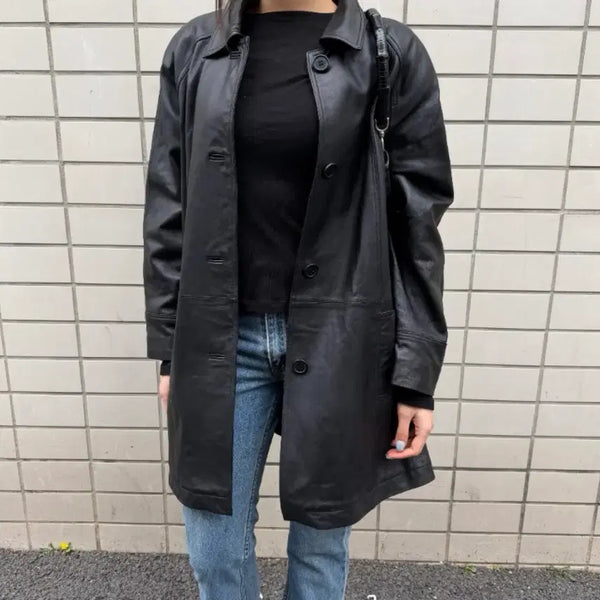 [BUNJANG] Bluelyn Vintage Leather Jacket / Bluelyn 블루린 빈티지 레더자켓