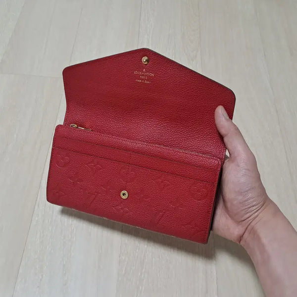 [BUNJANG] Louis Vuitton Sarah Monogram Empreinte Long Wallet / [100%/정품] 루이비통 사라 모노그램 앙프렝뜨 장지갑
