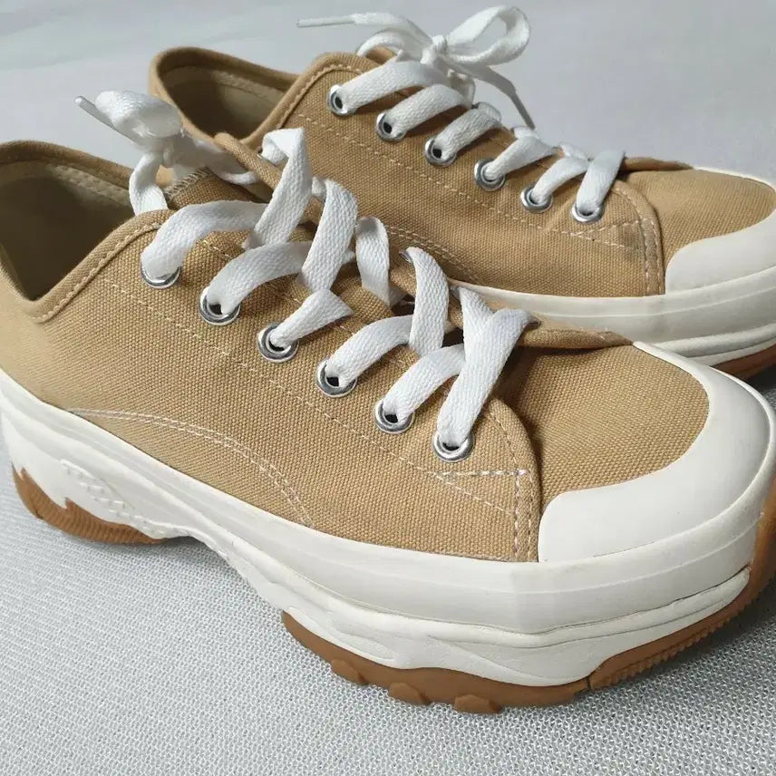 [BUNJANG] MLB Canvas Sneakers Beige 260 / MLB 컨버스 캔버스 스니커즈 베이지색 260