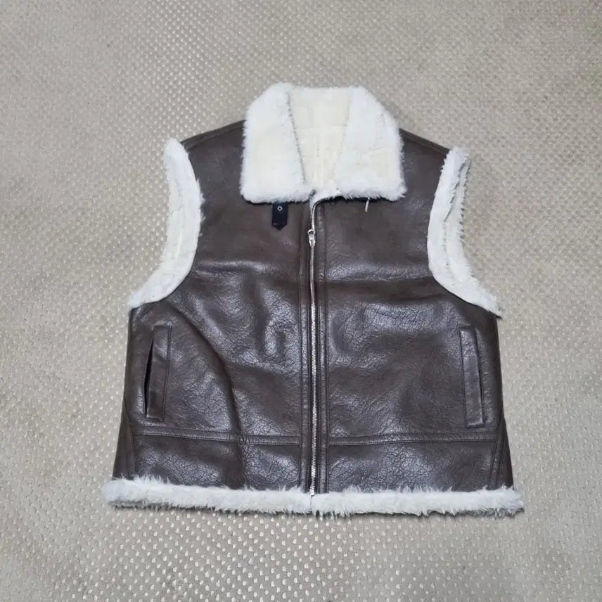 [BUNJANG] Women's Vintage Leather Vest L / (L) 여성 빈티지 무스탕 조끼