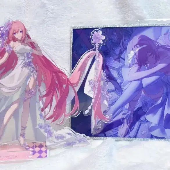 [BUNJANG] Honkai Impact 3rd - Elysia 'Herrscher of Human: Ego' Acrylic Stand & Signed Art Card Bundle Set / 붕괴 3rd 엘리시아 아크릴 색지 일괄