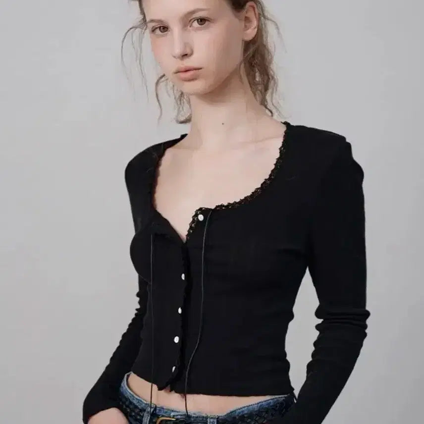 [BUNJANG] The Barnet Ravioli Lace Top Black / (새상품)더바넷 라비올리 레이스 탑 블랙