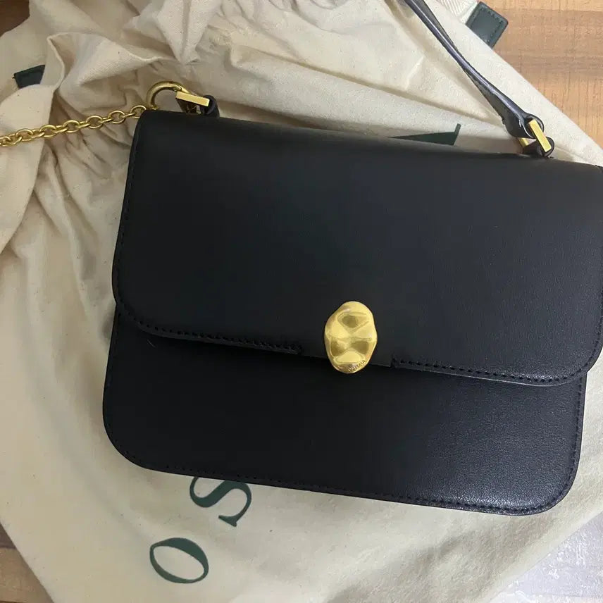 [BUNJANG] OSTKAKA Cadell Flap Crossbody Bag Black / 오스트카카 카델 플랩 크로스백 블랙