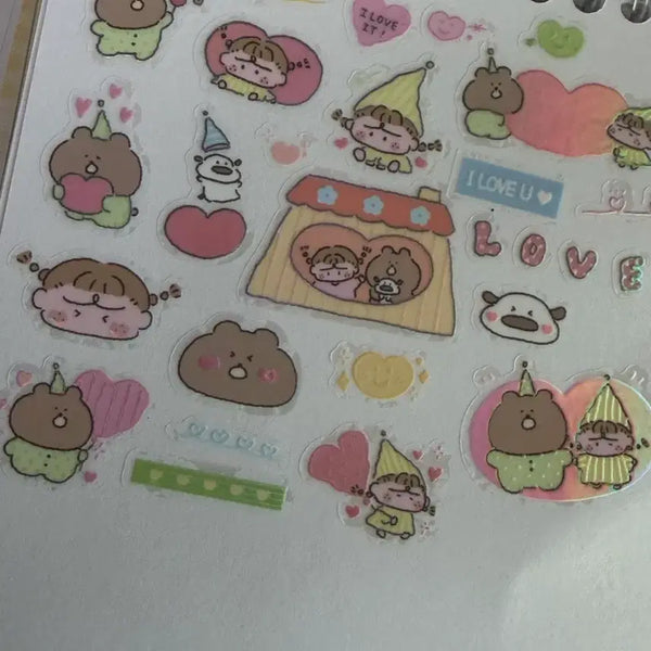 [BUNJANG] Fluffy Button Fairy Love Kiss Cut Sticker / 플러피버튼 사랑을 모으는 요정들 키스컷 키스컷띵