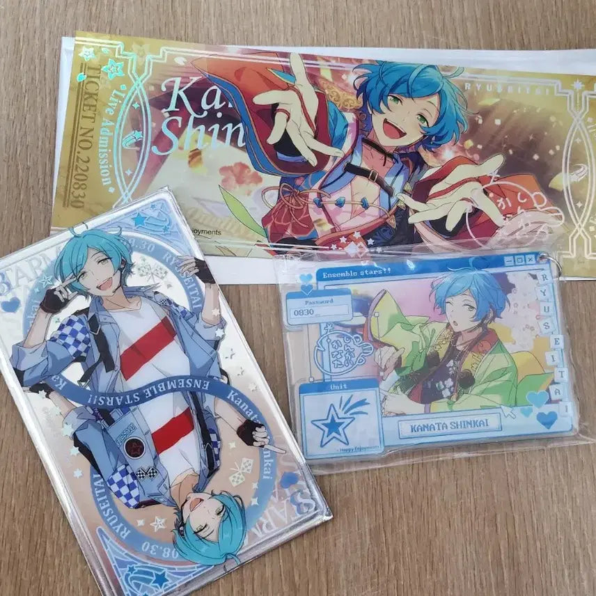 [BUNJANG] Ensemble Stars Shinkai Kanata 3rd Anniversary Trading Acrylic Keychain (Sealed) / 앙스타 신카이 카나타 굿즈 일괄
