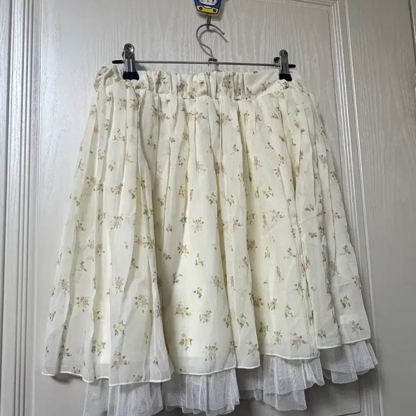 [BUNJANG] Floral Chiffon Tiered Skirt / 플로럴 쉬폰 캉캉 스커트
