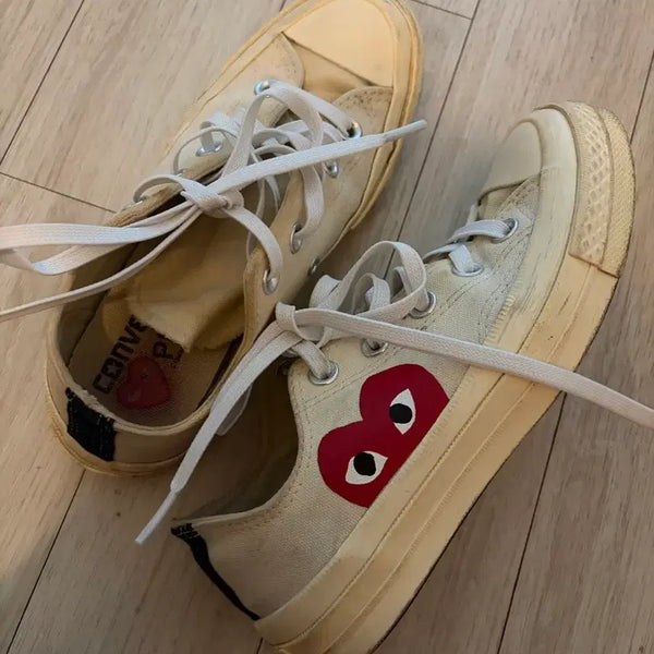 [BUNJANG] Comme des Garçons Canvas Sneakers White / 정품 꼼데가르송 스니커즈 컨버스 운동화 화이트 220