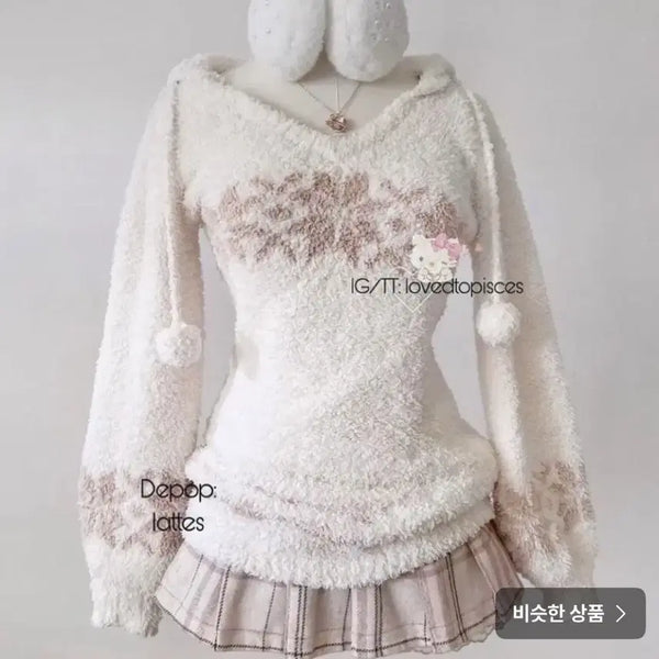 [BUNJANG] Lizzlisa Nordic Pom Pom Pinter Dress / 리즈리사 초코 노르딕 폼폼이 핀터 원피스 라떼갸루 히메카지