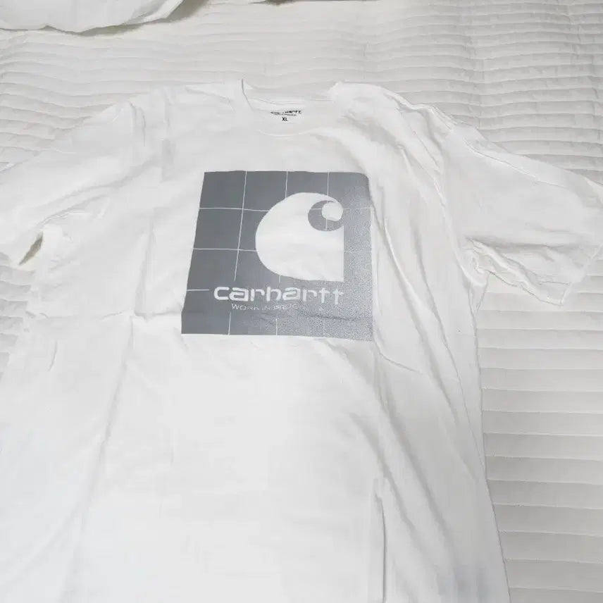 [BUNJANG] Carhartt Logo Short Sleeve T-Shirt White XL / 칼하트 반팔티 화이트 XL