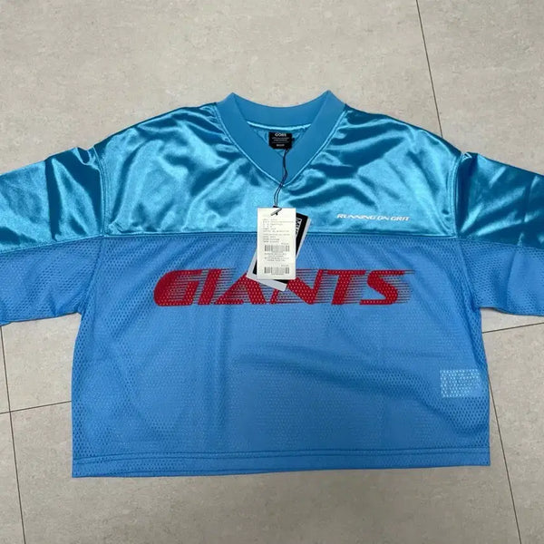 [BUNJANG] LOTTE GIANTS R.O.G Cropped Rugby Jersey Sky Blue / 롯데 자이언츠 R.O.G 크롭 럭비저지 스카이블루 하늘색