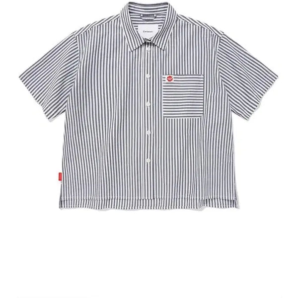 [BUNJANG] Covenant Women's Striped Cotton Half Shirt Navy / 커버낫 우먼 스트라이프 코튼 하프 셔츠 Navy