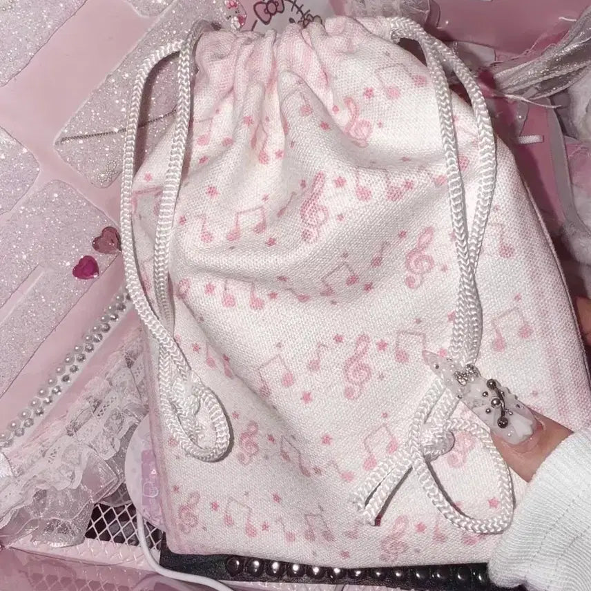 [BUNJANG] Pink Music Note Pouch / 핑크 음표 파우치 양도