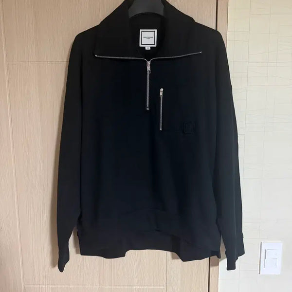 [BUNJANG] Wooyoungmi Black Sweatshirt Half Zip-Up / [50] 우영미 블랙 맨투맨 하프 집업