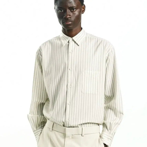 [BUNJANG] MakaWear Stripe Shirt (24FW) / 마카웨어 스트라이프 셔츠(24FW)