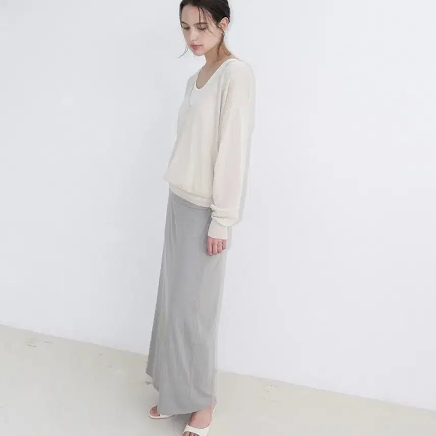 [BUNJANG] Torte Linen U-Neck Knit - Ivory / 토르테 린넨 유넥니트