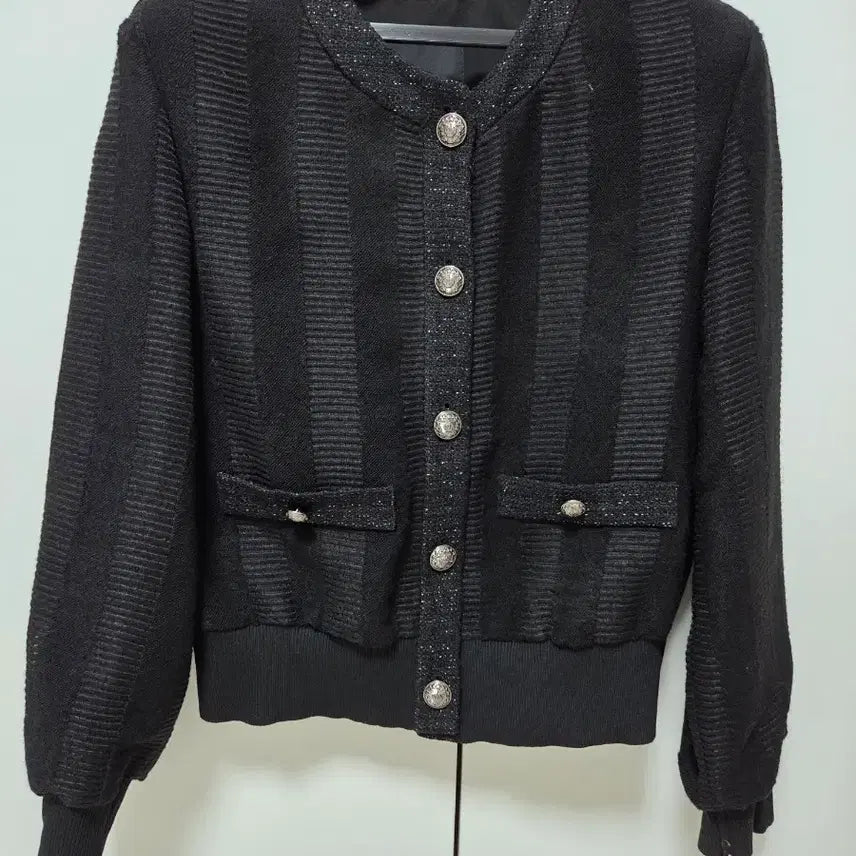 [BUNJANG] Sollezia Black Gold Button Tweed Jacket / 솔레지아 블랙 금장 단추 트위드 자켓 85  새상품