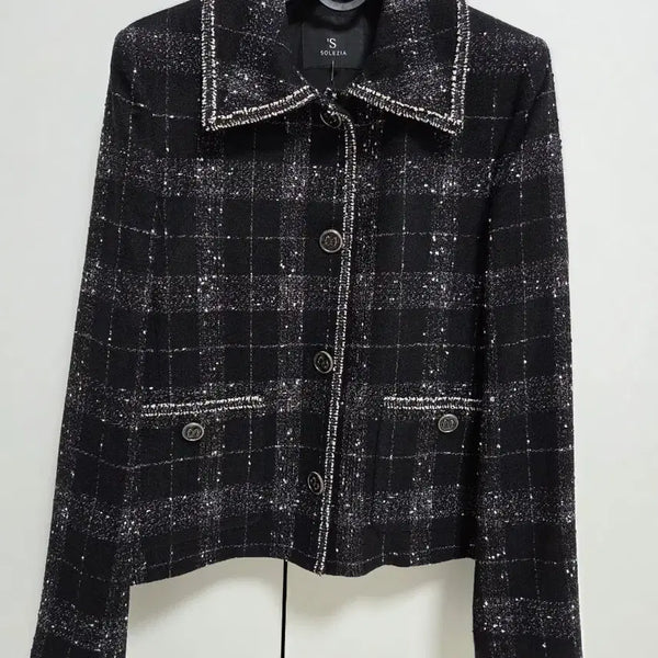 [BUNJANG] Sol e Gia Check Tweed Jacket New / 솔레지아 체크 트위드 자켓 85 새제품