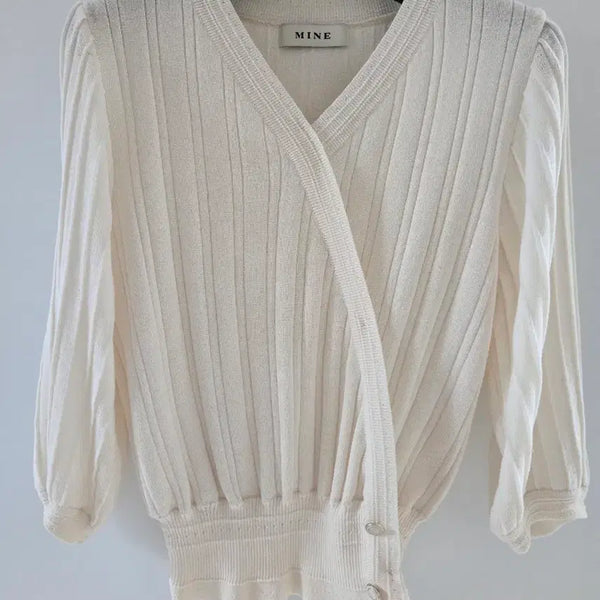 [BUNJANG] Mine Knit Wrap Top / 한섬 마인 니트탑