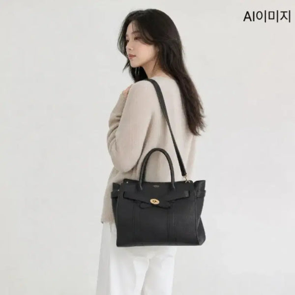 [BUNJANG] Mulberry Bayswater Black Classic Grain Leather Handbag / (정품) 멀버리 베이스워터 블랙 (HH4406/205A100)