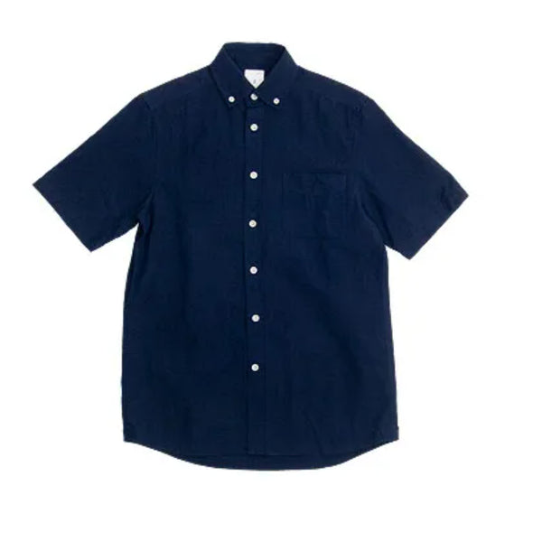 [BUNJANG] MAILOT Mylo Sunset Button-Down Short-Sleeve Shirt Navy / 마일럿 마이요 선셋 버튼다운 반팔 셔츠 네이비 MAILOT