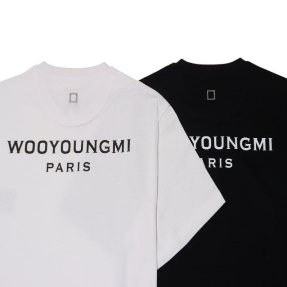 [BUNJANG] Wooyoungmi Paris Back Logo Short Sleeve T-Shirt / 우영미 백로고 프린팅 반팔 티셔츠