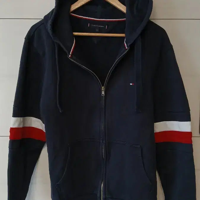 [BUNJANG] Tommy Hilfiger Navy Striped Hoodie - Size M / 타미힐피거 맨투맨 후드집업 M사이즈 상태좋음