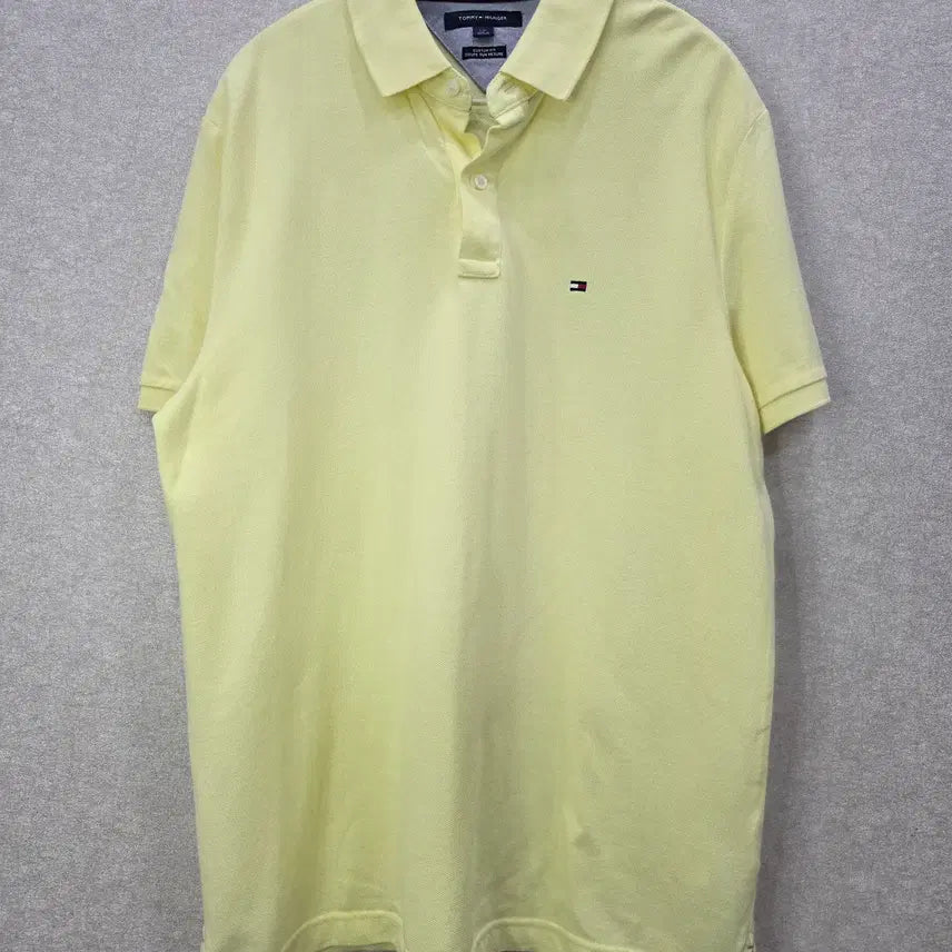 [BUNJANG] Tommy Hilfiger Custom Fit Short Sleeve Polo Shirt Yellow / TOMMY HILFIGER 타미힐피거 커스텀핏 반팔 카라티