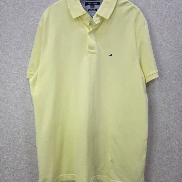 [BUNJANG] Tommy Hilfiger Custom Fit Short Sleeve Polo Shirt Yellow / TOMMY HILFIGER 타미힐피거 커스텀핏 반팔 카라티