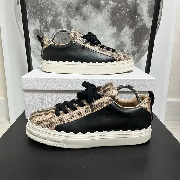[BUNJANG] Chloe Lauren Python Pattern Sneakers / 정품 38) 끌로에 로렌 파이톤 패턴 스니커즈 240~245