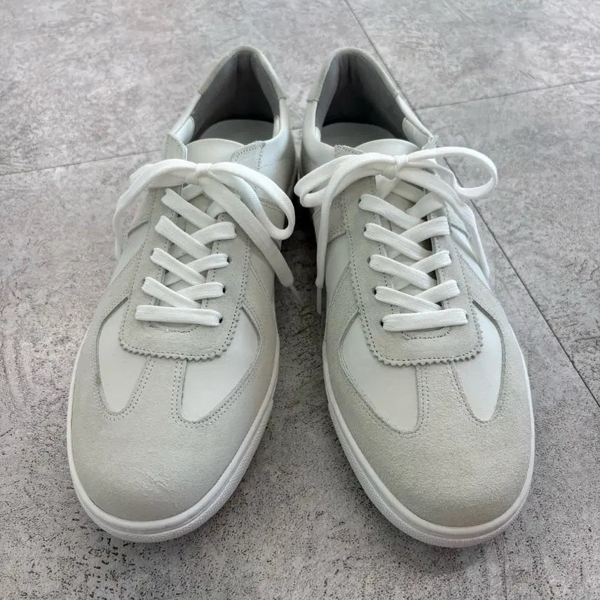 [BUNJANG] Firenze Atelier German Army Sneakers 2600W White Vegan Leather Suede / [280] 세컨드아뜨리에 2600W [WHITE] 독일군 스니커즈