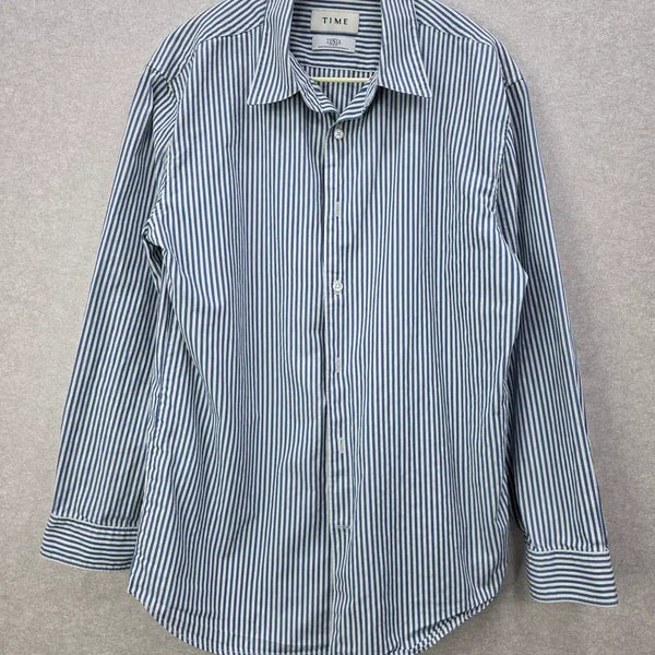 [BUNJANG] TIME Stripe Cotton Shirt / 한섬 TIME 스트라이프 코튼 셔츠