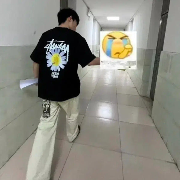 [BUNJANG] Stussy Flower Logo Short Sleeve T-Shirt / STUSSY 스투시 플라워 로고 반팔티셔츠