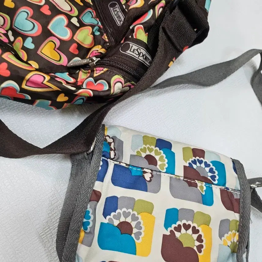 [BUNJANG] Lesportsac Heart Pattern / Flower Pattern Bag 2 Piece Set / 레스포삭 하트패턴/플라워패턴 가방 2개 세트 35x30x16