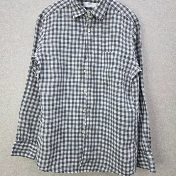 [BUNJANG] Uniqlo Linen Gingham Check Shirt / 유니클로 린넨 깅엄 체크 셔츠