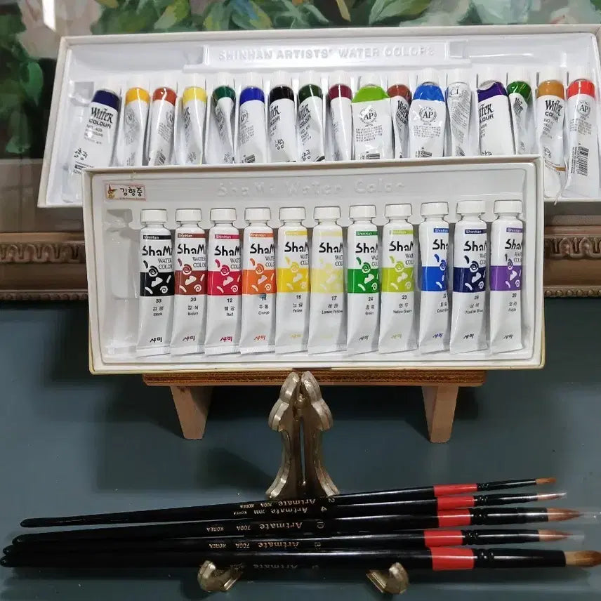 [BUNJANG] Shinhan Professional Watercolor Paint & Brush Set / 신한 전문가 수채 물감 세트 & 붓 세트