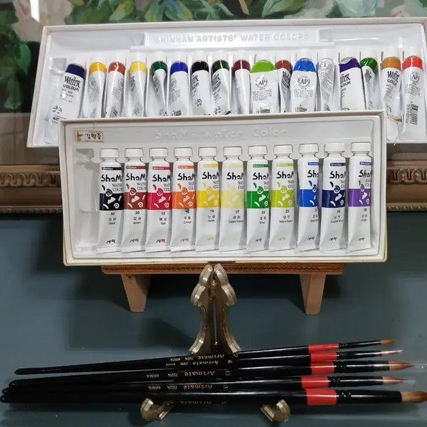 [BUNJANG] Shinhan Professional Watercolor Paint & Brush Set / 신한 전문가 수채 물감 세트 & 붓 세트