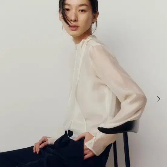 [BUNJANG] SIE Marie Sheer Tie Blouse / 시에(SIE) 마리 시어 타이 블라우스
