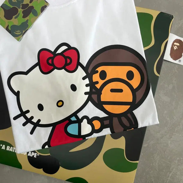 [BUNJANG] BAPE BABY MILO x Hello Kitty T-Shirt White / 베이프 베이비 마일로 x 헬로키티 티셔츠 화이트