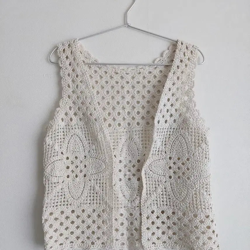 [BUNJANG] Vintage Crochet Knit Layered Vest Bohemian / 반택 가능 / vintage 빈티지 크로셰 니트 레이어드 베스트 보헤미안