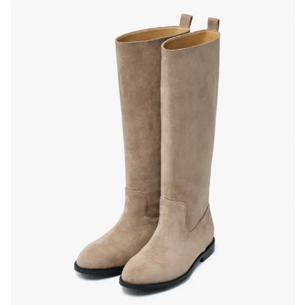 [BUNJANG] Lazy Shop Suede Long Boots Beige / 새상품 레이지샵 스웨이드 롱 부츠 베이지 230