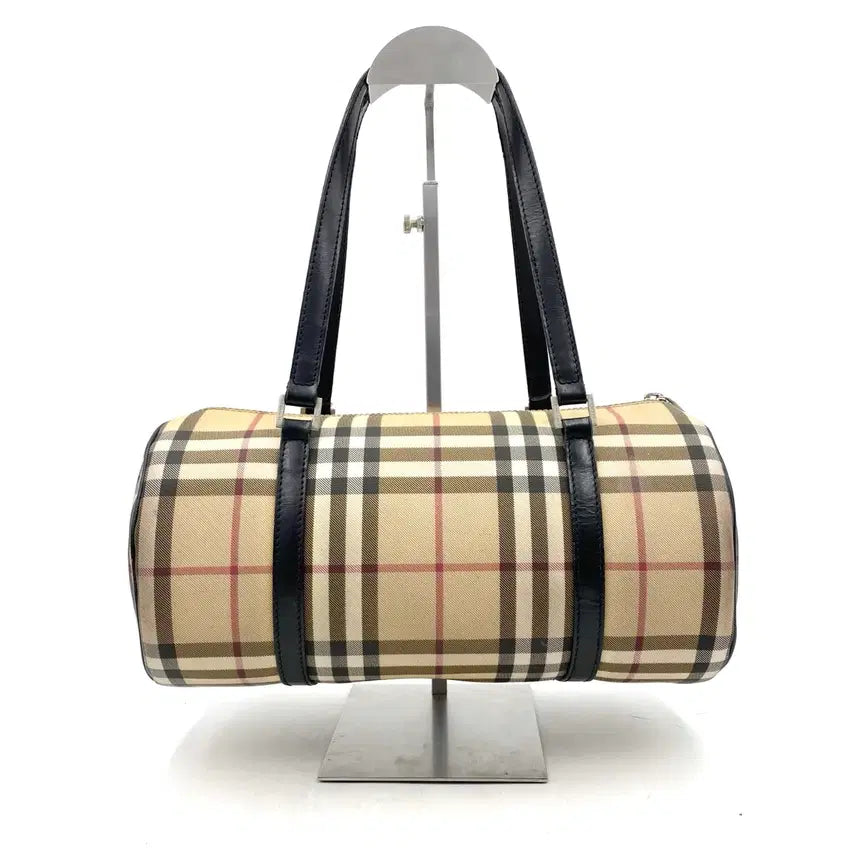 [BUNJANG] Burberry Vintage Check Barrel Shoulder Tote Bag / 정품 버버리 체크 숄더백 토트백 원통백